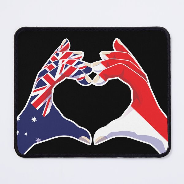 Item preview, Indonesia Indonesian Australian Australia Love Heart Peace designed and sold by FlagX.