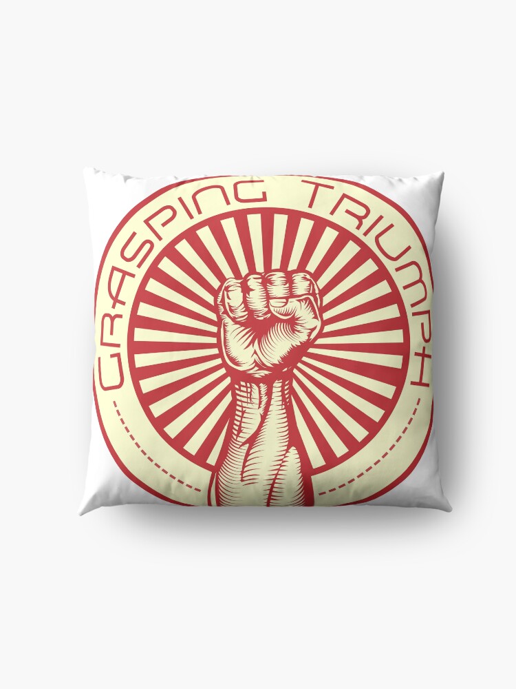 Alternate view of Grasping Triumph Russian Propaganda Raised Fist Art Floor Pillow