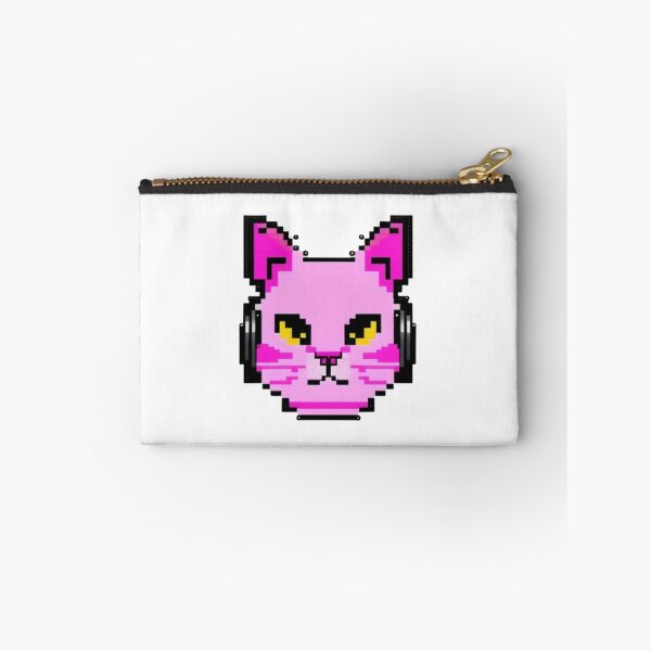 Item preview, Pink headphone pixel cat designed and sold by DakaPixelArt.