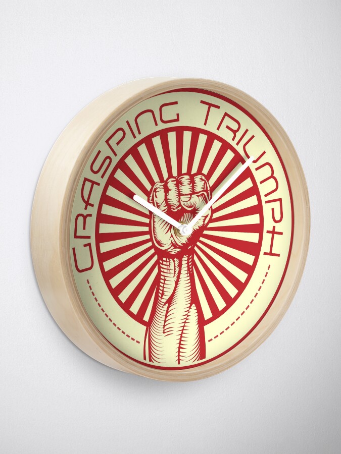Alternate view of Grasping Triumph Russian Propaganda Raised Fist Art Clock