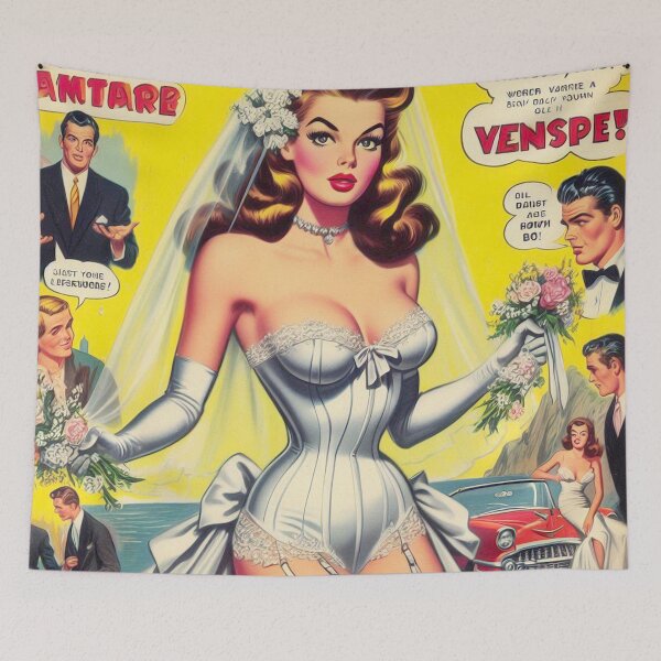 Item preview, Retro Bride Pin Up designed and sold by PulpVintage.