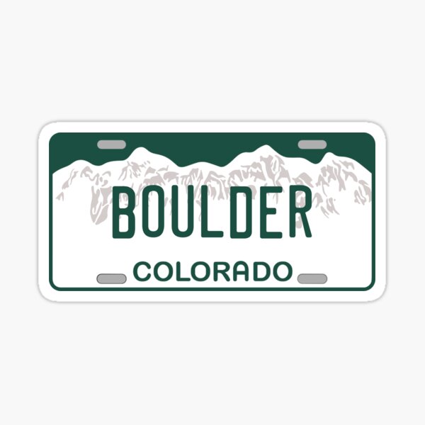 Aperçu de l'œuvre Plaque d'immatriculation Boulder Colorado créée et vendue par zsonn.