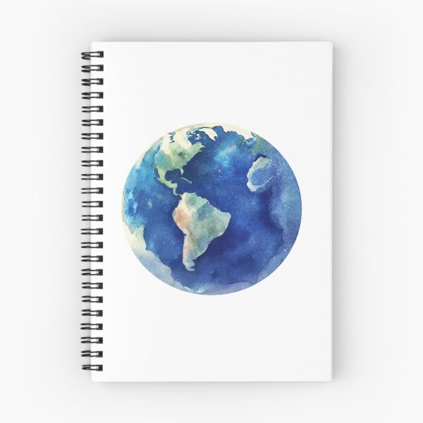 Item preview, Watercolor Blue Planet Starry Galaxy Earth Science America designed and sold by Yiran0121.