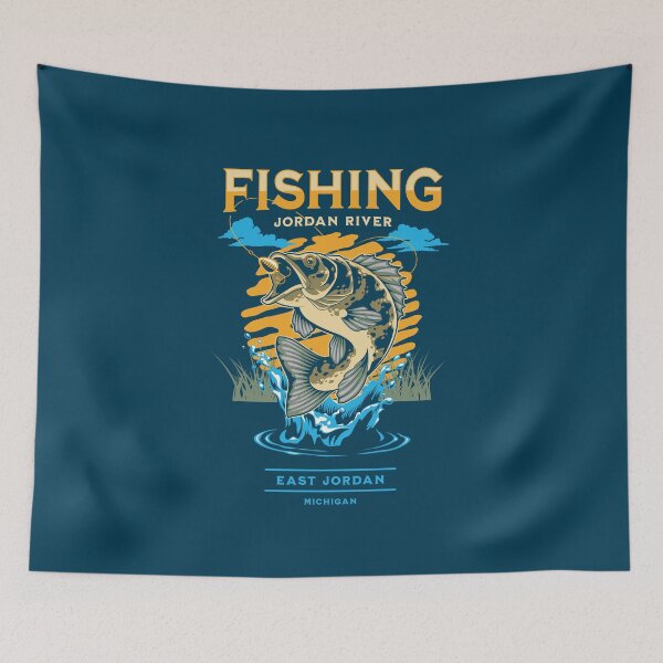 Item preview, East Jordan, Michigan, Fishing Jordan River designed and sold by StonegateArt.
