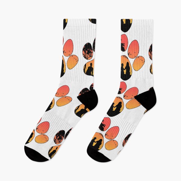 Item preview, Life is better with a dog - Family sitting with a dog in the sunset - Paw Shape Design designed and sold by LexyDogs.