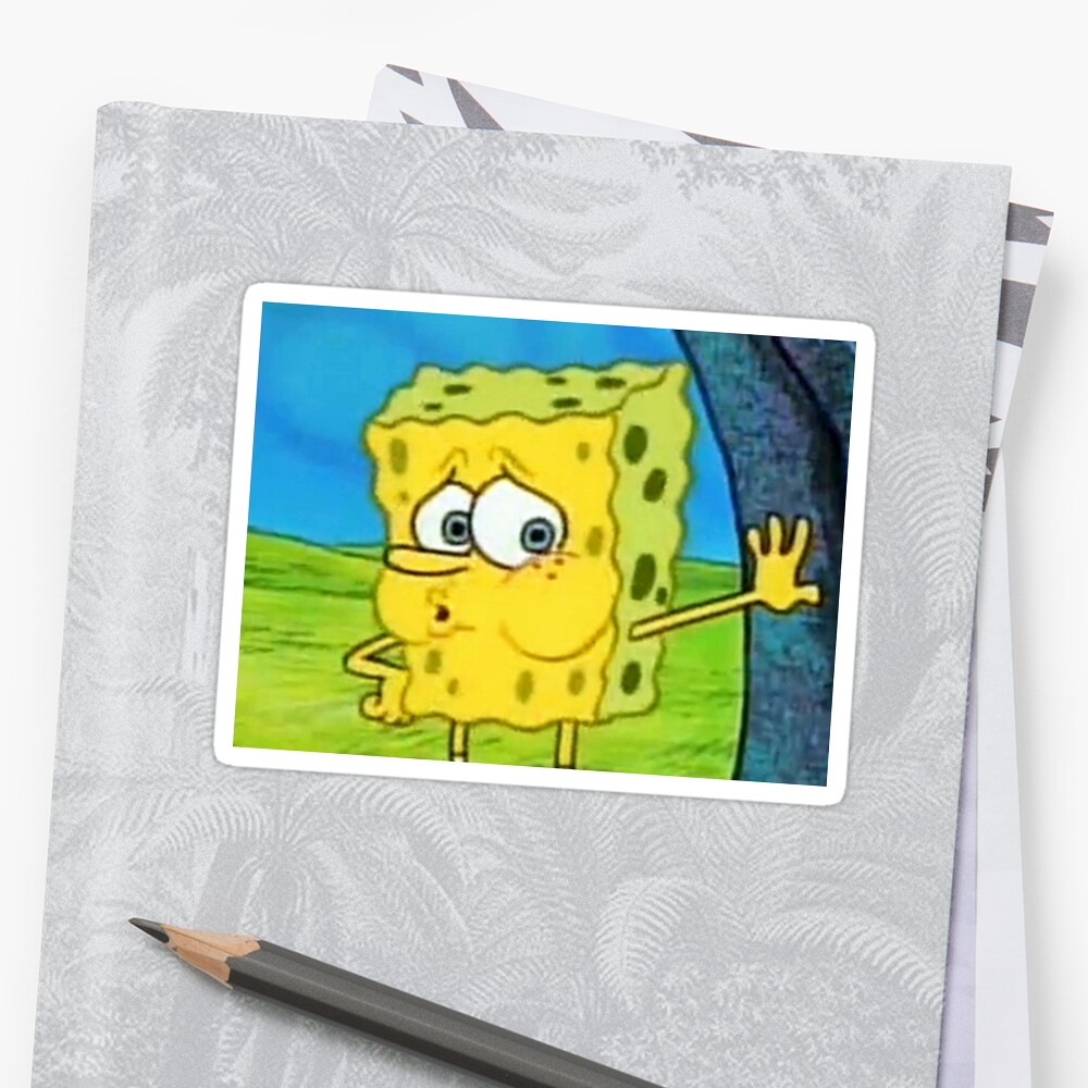Tired Spongebob Meme Stickers By Sp00kem Redbubble