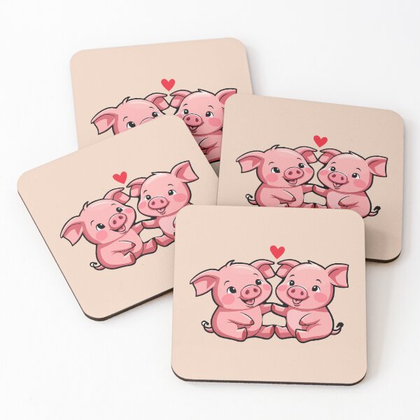 Item preview, Beautiful little pigs in love designed and sold by StickerLab4.