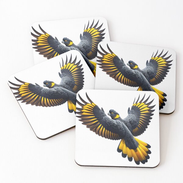 Item preview, Yellow-Tailed Black Cockatoo in flight designed and sold by Truck Stop One.