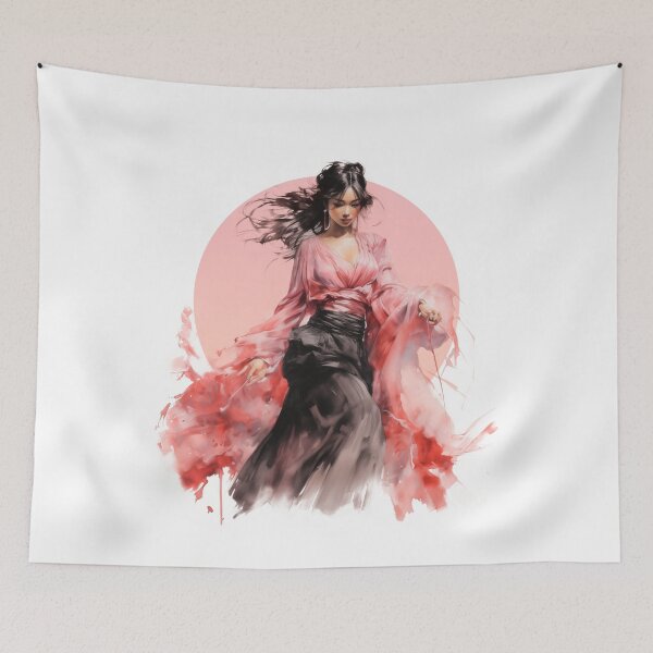 Item preview, Japanese girl dancing - Watercolor  designed and sold by KentKen.