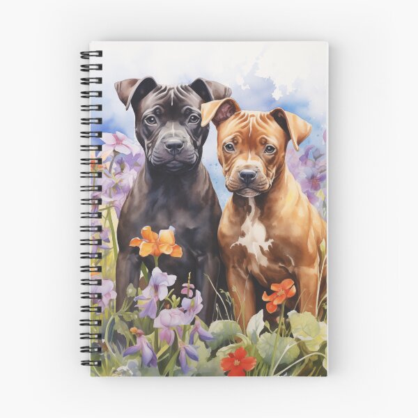 Item preview, Pitbulls in a Flower Garden (watercolor) designed and sold by Samuelsboro.