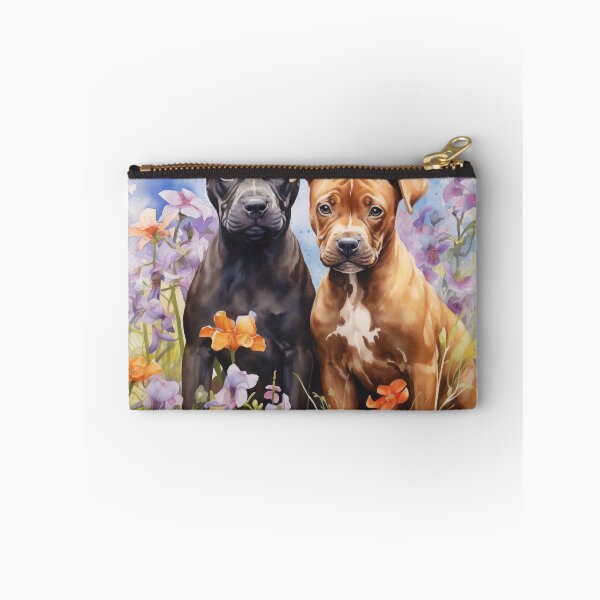 Item preview, Pitbulls in a Flower Garden (watercolor) designed and sold by Samuelsboro.