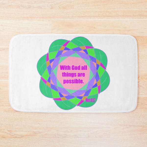 Item preview, Mark 10:27 "With God all things are possible."  Bible Verse on Colorful Background with Pink Lettering designed and sold by Victoria Rose.