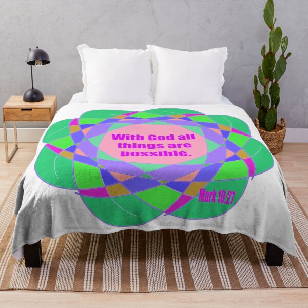 Item preview, Mark 10:27 "With God all things are possible."  Bible Verse on Colorful Background with Pink Lettering designed and sold by Victoria Rose.
