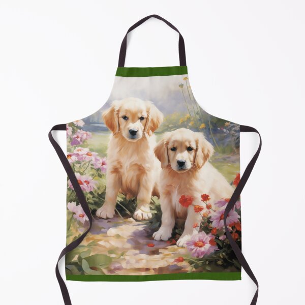 Item preview, Golden Retriever Puppies in a Flower Garden (watercolor) designed and sold by Samuelsboro.