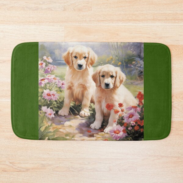 Item preview, Golden Retriever Puppies in a Flower Garden (watercolor) designed and sold by Samuelsboro.