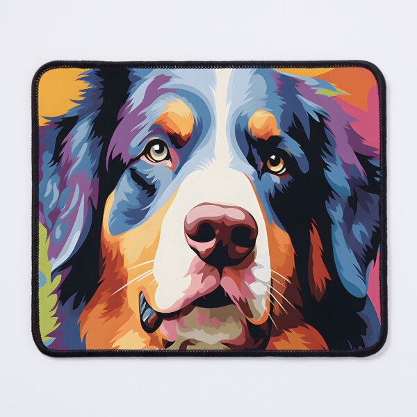 Item preview, Bernese mountain dog portrait art. animal colorful. Animal throw pillow. designed and sold by formform.
