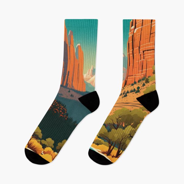 Item preview, Zion Landscape in Orange and Blue Tones with Moon designed and sold by Secondearth.
