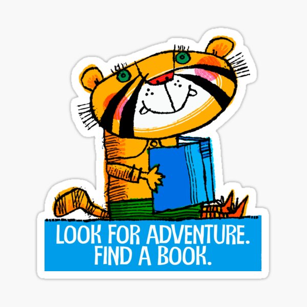 LOOK FOR ADVENTURE. FIND A BOOK. Sticker