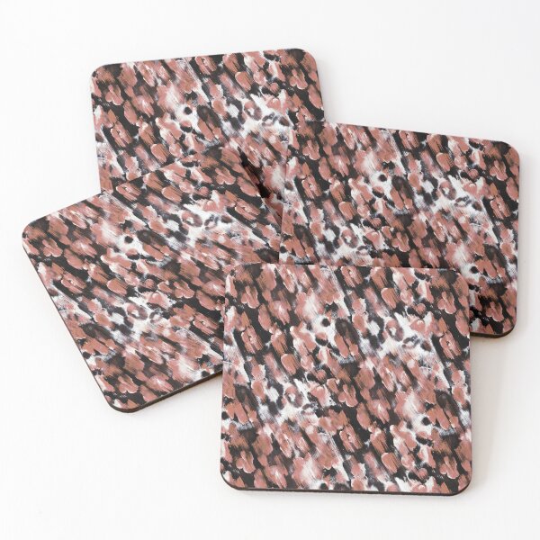 Item preview, Leopard fur pastel ink handmade brown red designed and sold by Alessandro Remo Mazzoni Remotextiles.