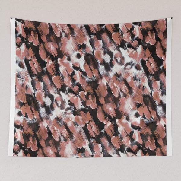 Item preview, Leopard fur pastel ink handmade brown red designed and sold by Alessandro Remo Mazzoni Remotextiles.