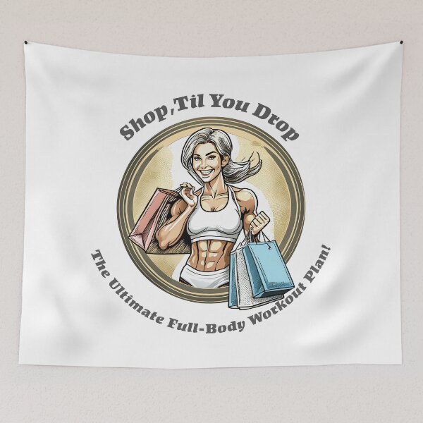 Item preview, Shopaholic Fitness designed and sold by tee-blah-blah.