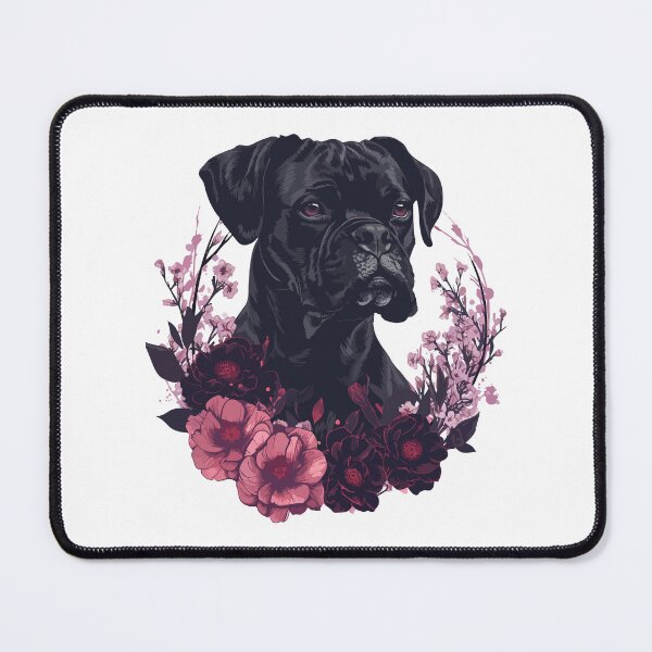Item preview, Black boxer in flowers designed and sold by TheRealmWithin.
