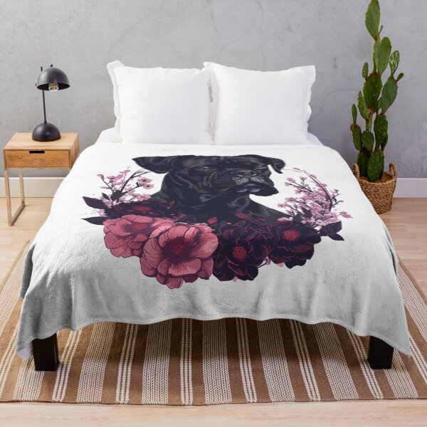 Item preview, Black boxer in flowers designed and sold by TheRealmWithin.