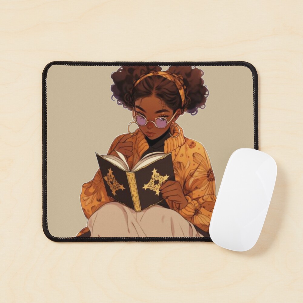 Dark Skinned Girl Reading Sticker