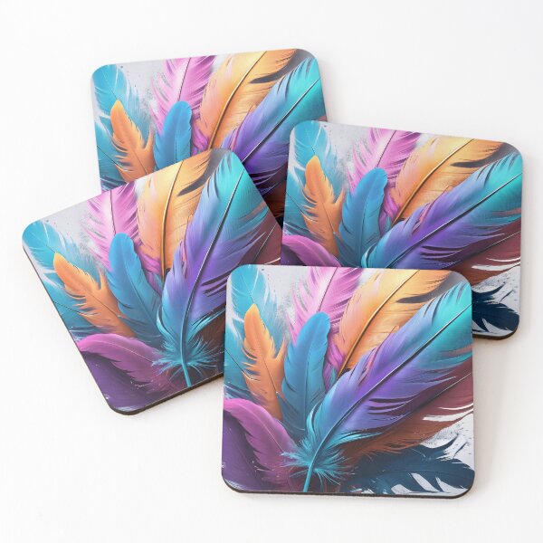 Artikelvorschau, Colorful Feather Paint Splatter entworfen und verkauft von TheArtOfPat.