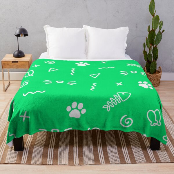 Item preview, Cat and Fish, Green Background, Pet Pattern, Seamless Pattern designed and sold by patternicco.