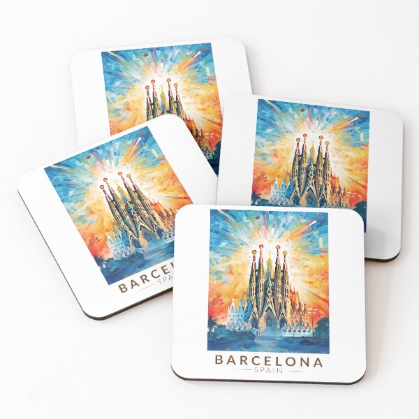 Item preview, Barcelona Spain Travel Art Vintage designed and sold by KrisSidDesigns.