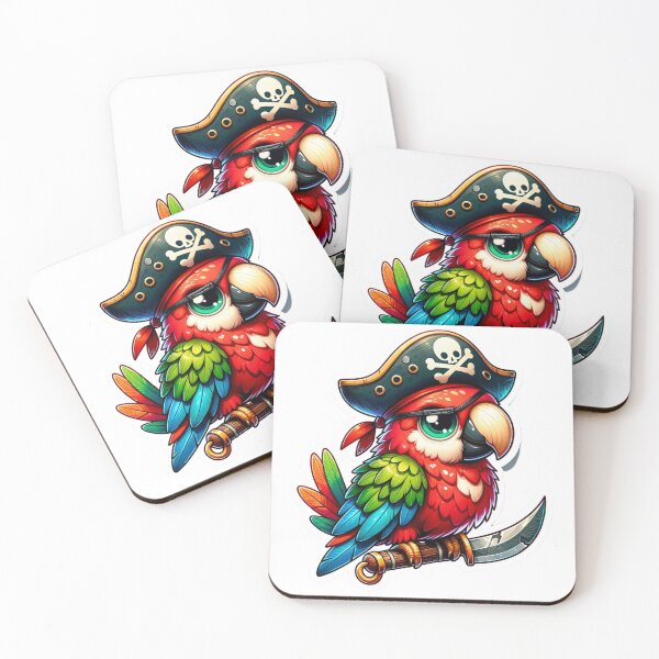 Item preview, Colorful Parrot Pirate with a sword, hat  designed and sold by BrinaandPops.