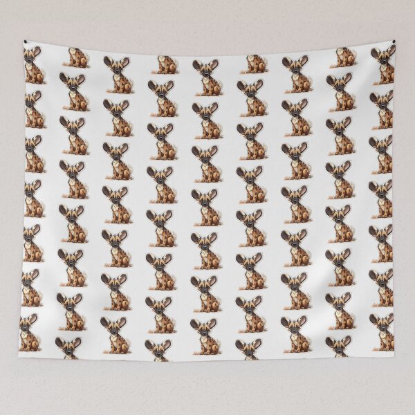 Aperçu de l'œuvre Wild Dog Kawaii Art et autocollants inspirés des animaux africains créée et vendue par CDC40.