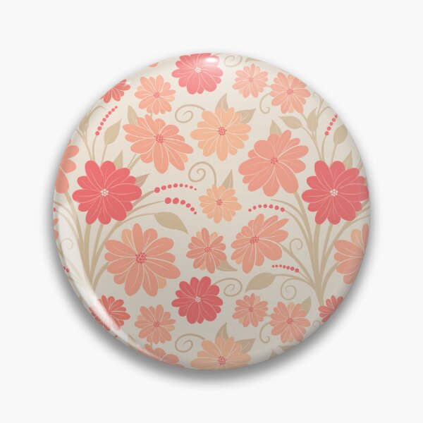 Item preview, Pantone 2024 peach tone floral on cream background  designed and sold by MarySchwindt.
