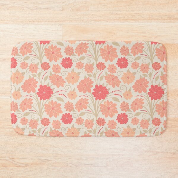 Item preview, Pantone 2024 peach tone floral on cream background  designed and sold by MarySchwindt.