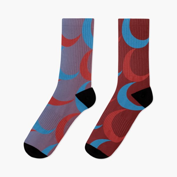 Item preview, Red & Blue Crescent Moon Pattern in Gradient Sky designed and sold by ShaunSandhu.