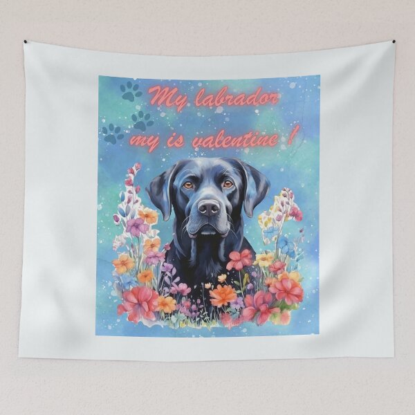 Item preview, My labrador is my valentine ! Labrador in flowers designed and sold by ZingZest.