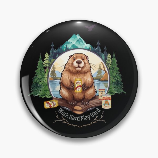 Item preview, Work Hard Play Hard Busy Beaver designed and sold by SunandShade.