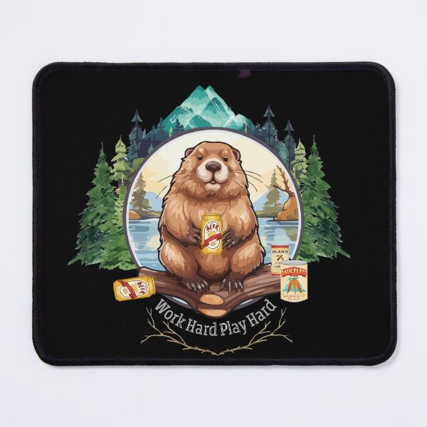 Item preview, Work Hard Play Hard Busy Beaver designed and sold by SunandShade.