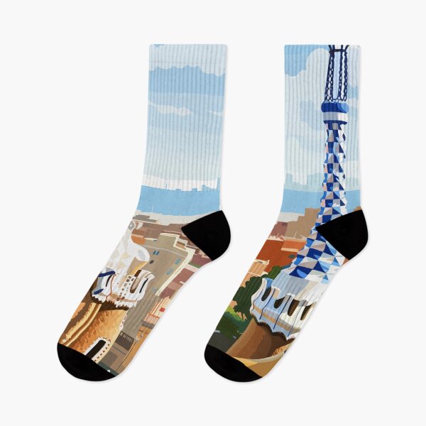 Item preview, Barcelona Spain Park Travel Art Vintage designed and sold by KrisSidDesigns.