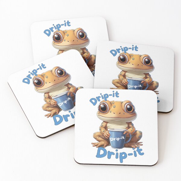 Item preview, Drip It - Cute Funny Kawaii Coffee frog designed and sold by JayCally.