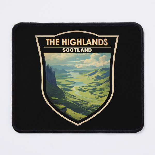 Item preview, Scottish Highlands Scotland Travel Art Badge designed and sold by KrisSidDesigns.