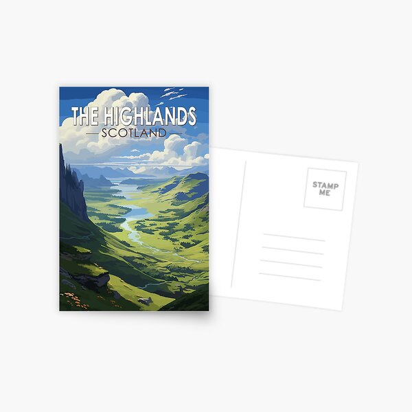 Item preview, Scottish Highlands Scotland Travel Art Vintage designed and sold by KrisSidDesigns.