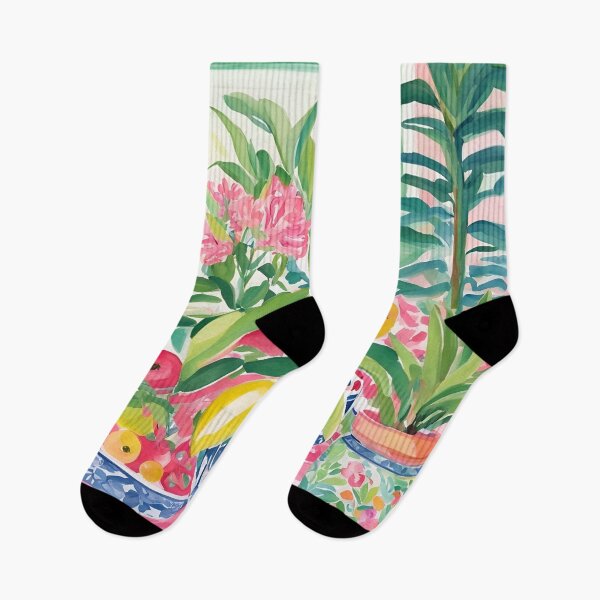 Item preview, Fruits and house plants in preppy chinoiserie interior designed and sold by SophieClimaArt.
