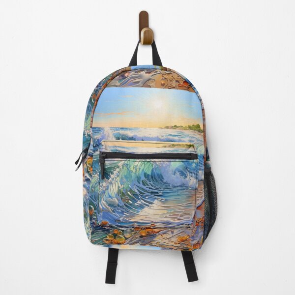 Item preview, Summer beach crashing waves oil painting designed and sold by dcrc.