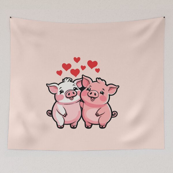 Aperçu de l'œuvre amour cochon créée et vendue par StickerLab4.