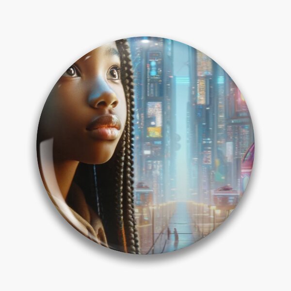 Item preview, Futuristic City: A Young African American Girl Dreamer's Eyes designed and sold by mymagicstoreus.
