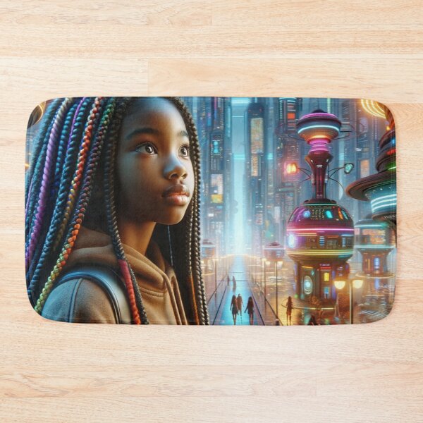 Item preview, Futuristic City: A Young African American Girl Dreamer's Eyes designed and sold by mymagicstoreus.