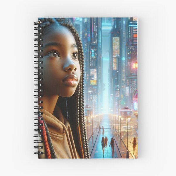 Item preview, Futuristic City: A Young African American Girl Dreamer's Eyes designed and sold by mymagicstoreus.