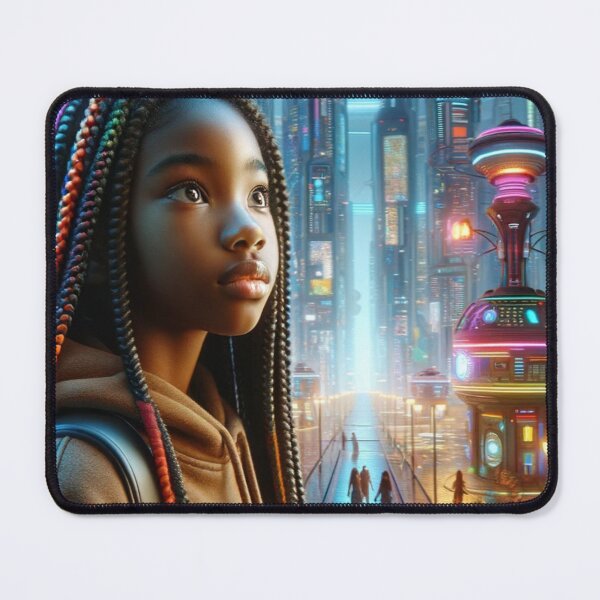 Item preview, Futuristic City: A Young African American Girl Dreamer's Eyes designed and sold by mymagicstoreus.